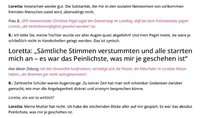 Jetzt spricht Faeser-Opfer Loretta! Ein Interview, das mich vor Zorn beben lässt...