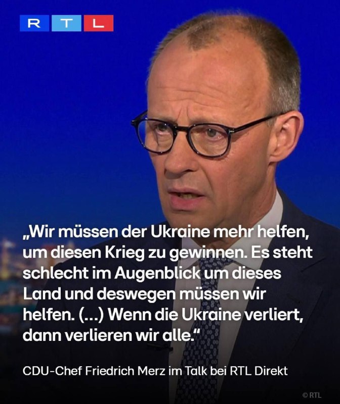 'Wenn die Ukraine verliert, dann verlieren wir alle." Friedrich MerzUmfrage: Möc...