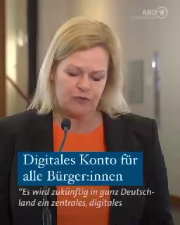 Faeser über das digitale Konto der komplett Überwachung. Alles ein Sumpf . Du wi...