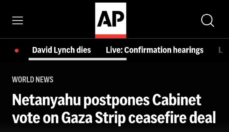 AP reports that Israel is delaying a Cabinet vote on a Gaza ceasefire. @DDGeopo…