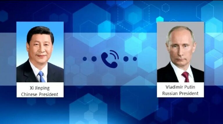 Chinese TV reports that Xi Jinping and Vladimir Putin had a phone conversation….