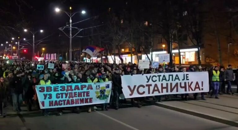 Yet another large protest march is currently underway in Belgrade, Serbia.The o…