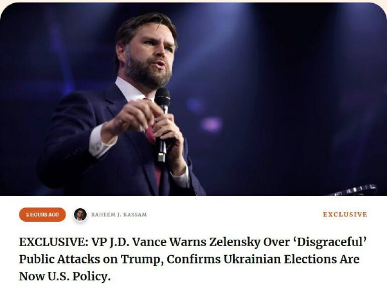 “Elections in Ukraine are American policy.”US Vice President J.D. Vance made thi…