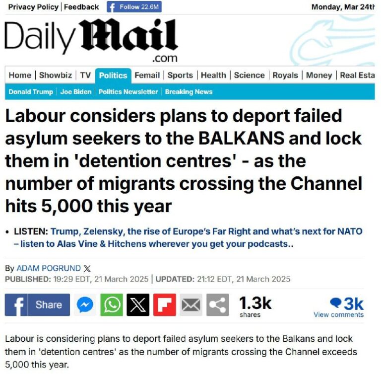 Starmer wants to deport failed asylum seekers to Balkan countries.Has anyone inf…