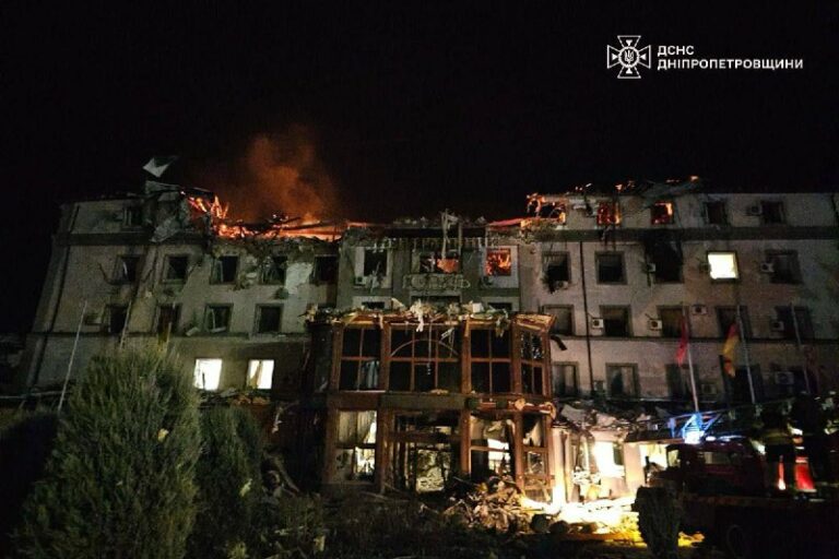 Ukrainian authorities released more pictures of the hotel that was hit in Krivo…