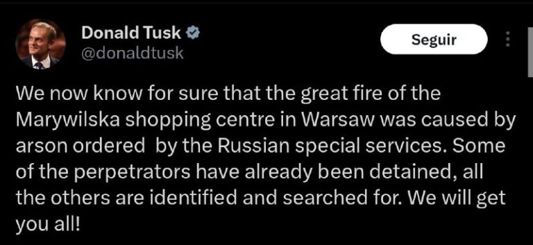 In an effort to stay relevant, Tusk declared that a fire that happened a year a…