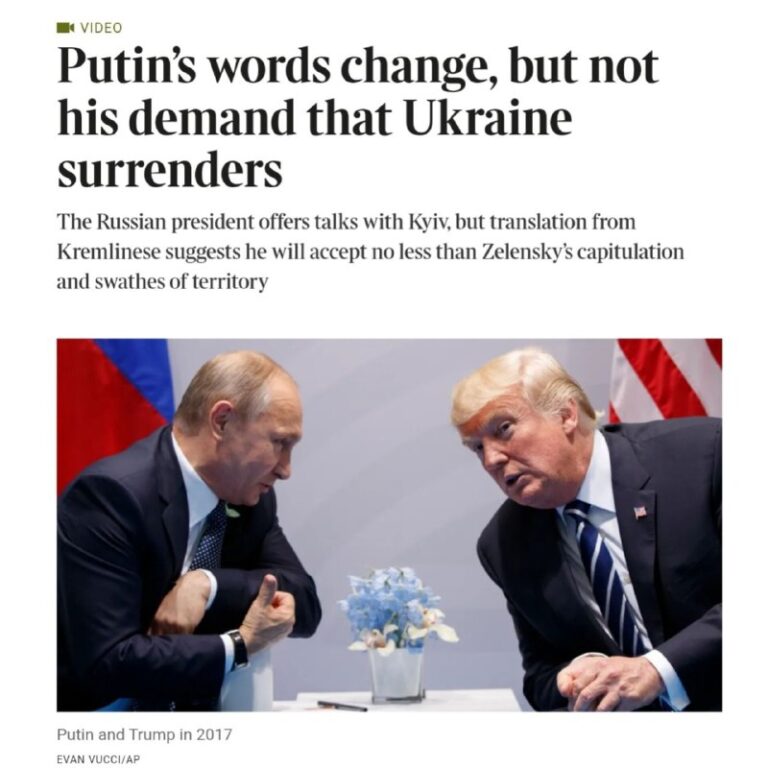 The Times sorta gets it. They point out that Russia’s stance hasn’t budged—same…
