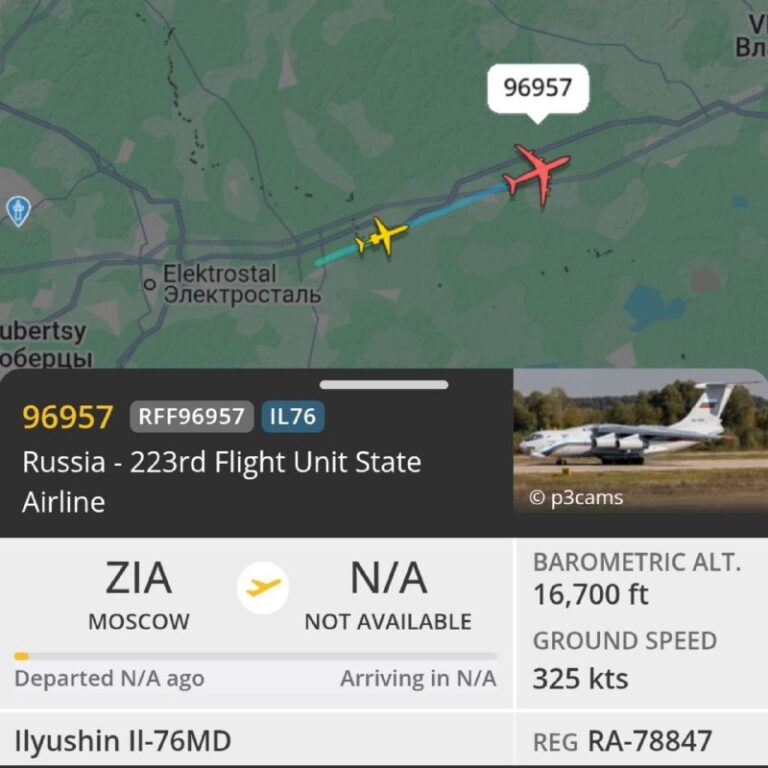 Two more Russian Ministry of Defense aircraft have just departed Moscow: a pass…
