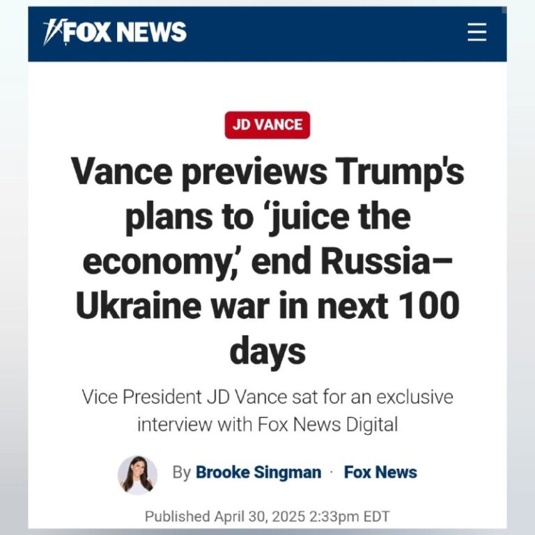 From 24 Hours to 100 Days… Now Let’s Add Another 100!U.S. Vice President JD V…