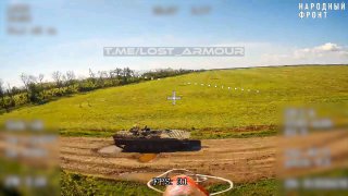 A Russian FPV drone operator delivers his drone straight into the open hatch of…
