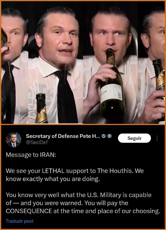 Hegseth threatens Iran over Houthi support. @DDGeopolitics | Socials | Donate | …