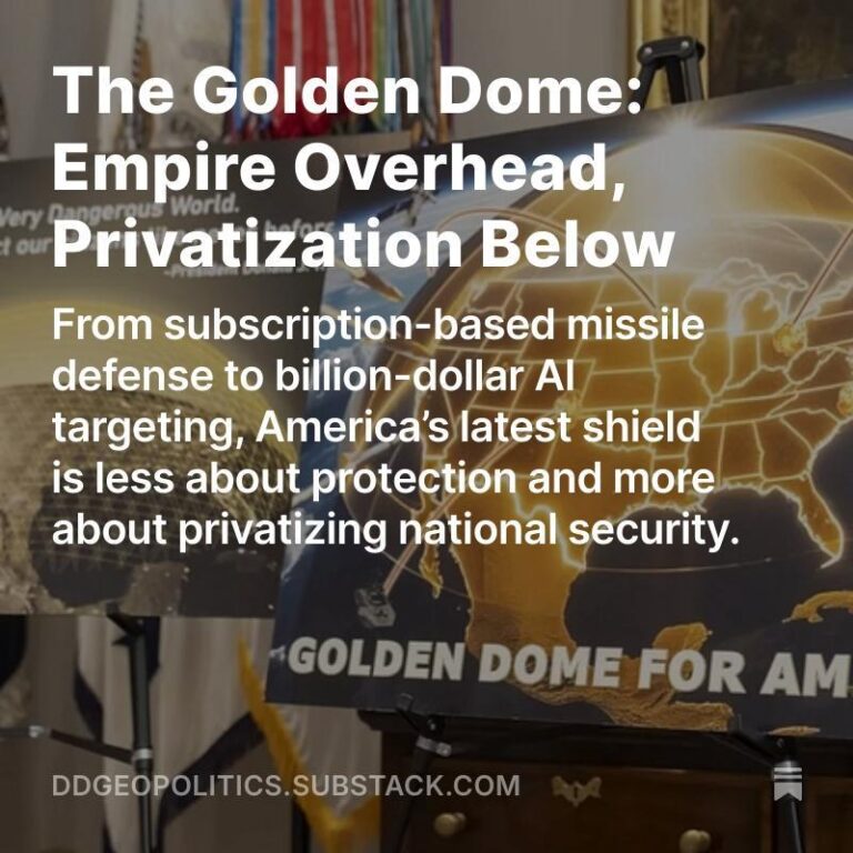 New Substack!!Trump says the Golden Dome will be “the best system ever built” a…
