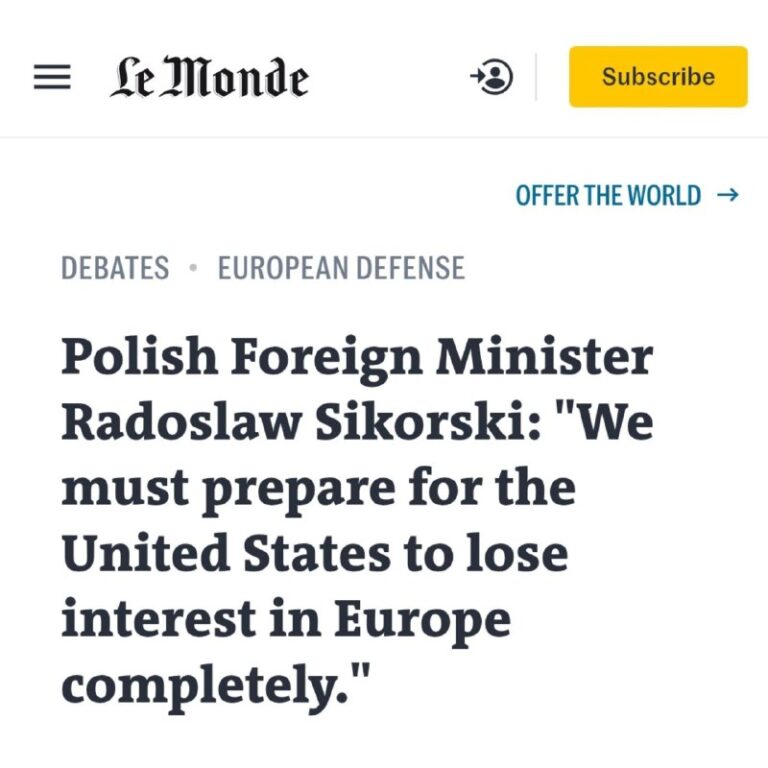 No more “thank you, USA” from the Polish clown Sikorski.In his interview with L…