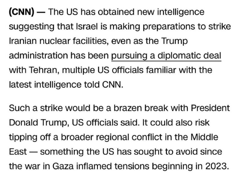 The US has obtained new intelligence suggesting that Israel is making preparati…