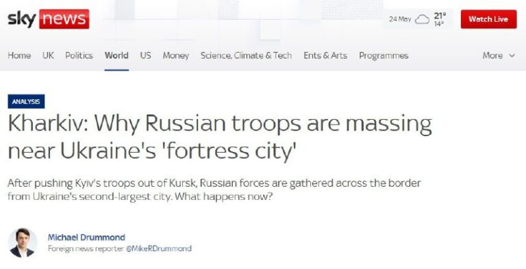 Sky News reports that Russia is massing troops along the border with Kharkov Re…