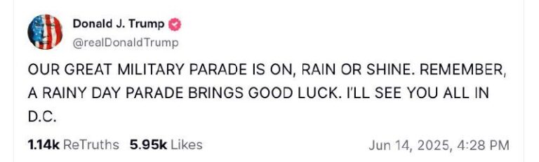 The Great Military Parade is on. Maybe the Greatest Military Parade ever in the…