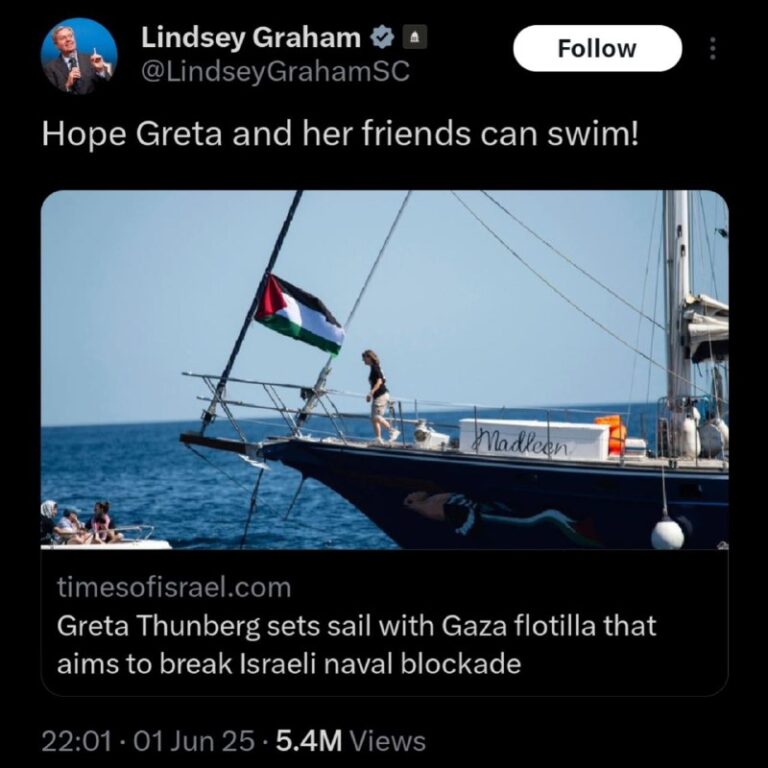 This is a sitting U.S. politician. Say what you want about Greta—she’s a fool—b…