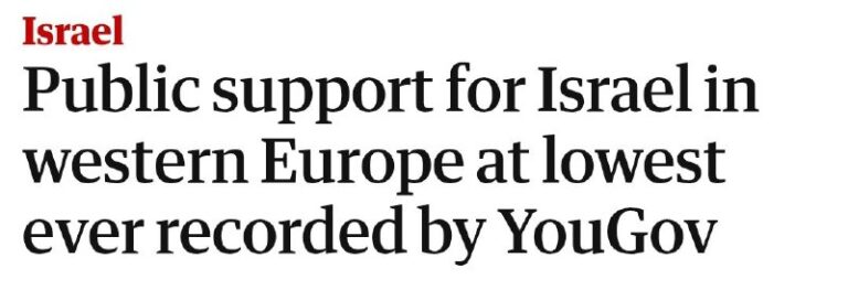 Public Support for Israel Plummets Across Western EuropePublic sentiment toward…