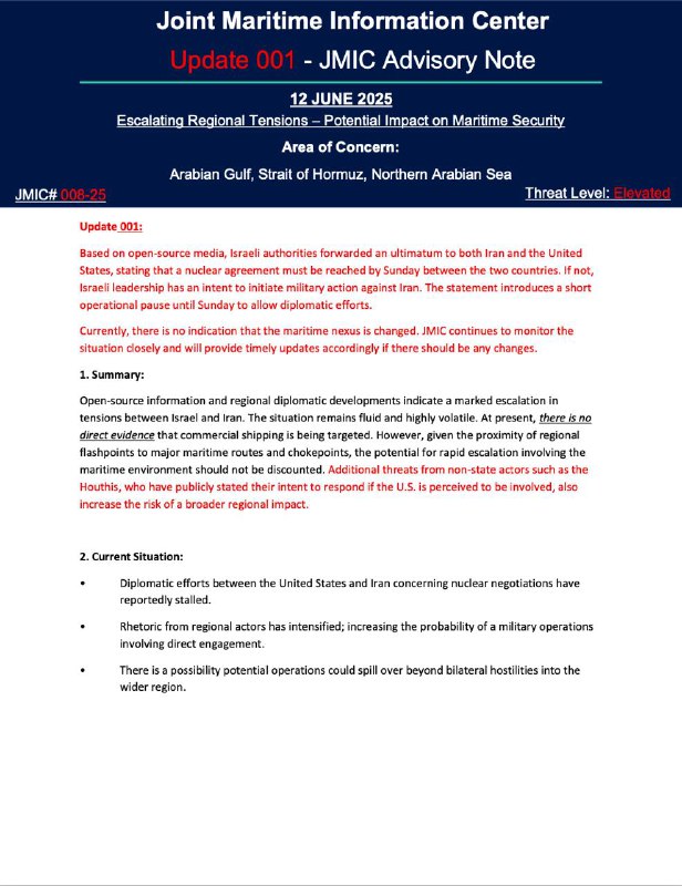 BREAKING – Maritime Security AlertAccording to a classified Joint Maritime Info…