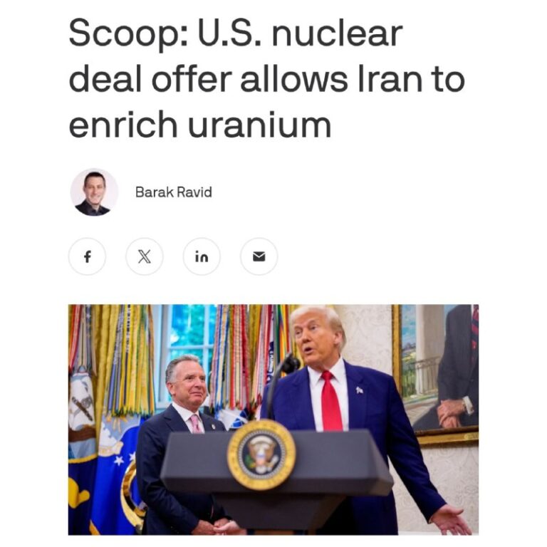 Axios reports that the U.S. proposal delivered to Iran on Saturday would allow …