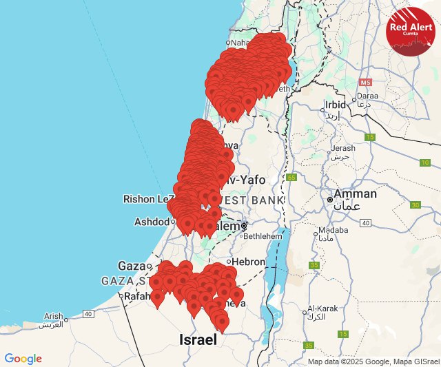 Air raid sirens are activated in all regions of Israel!Interceptors have been l…