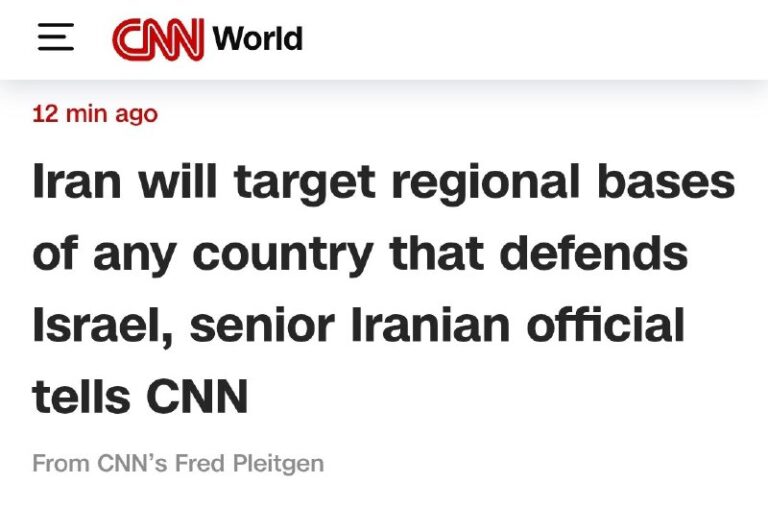 CNN quoting a senior Iranian official: Iran will target the regional bases of an…
