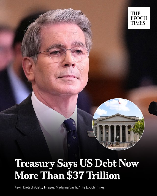 The United States’ national debt has passed $37 trillion, the Treasury Departmen…