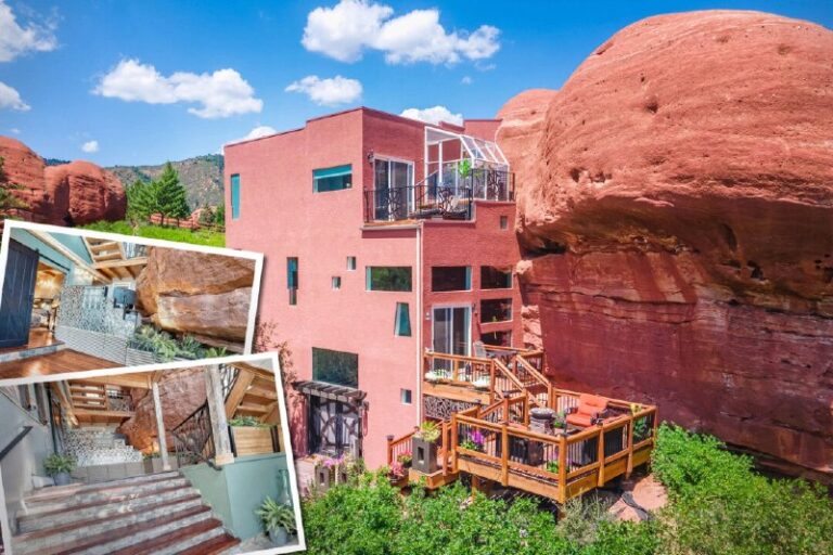 House Built Around 200 Million-Year-Old Red Rock in Colorado Boasts ‘Flintstone…